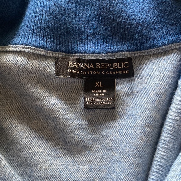 Soft Blue Banana Republic Zip Up Cashmere Blend Sweater - Size XL - Picture 5 of 6